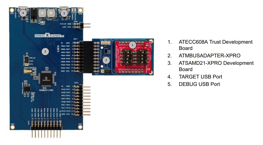 Tabelle - Microchip Technology ATECC608A DT100104 Trust-Development Board
